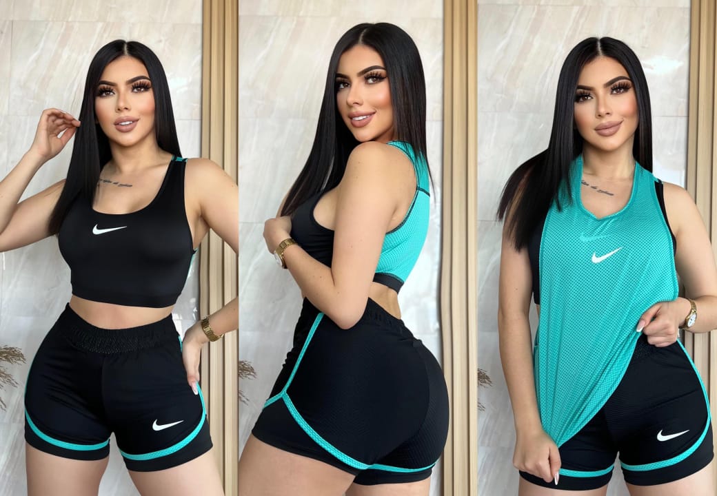 CONJUNTO TRIO SHORT, TOP Y BLUSA