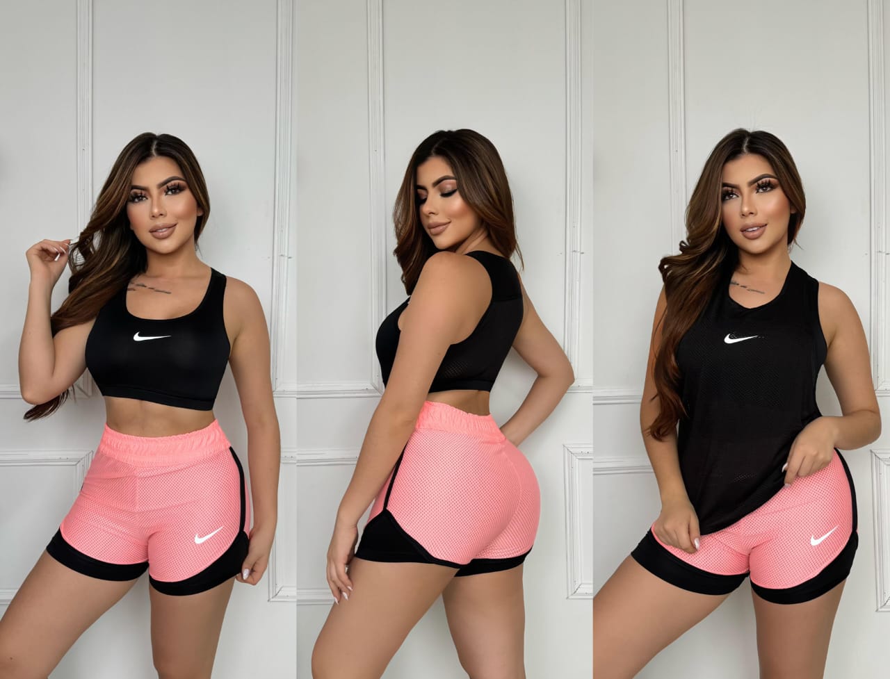 CONJUNTO TRIO SHORT, TOP Y BLUSA