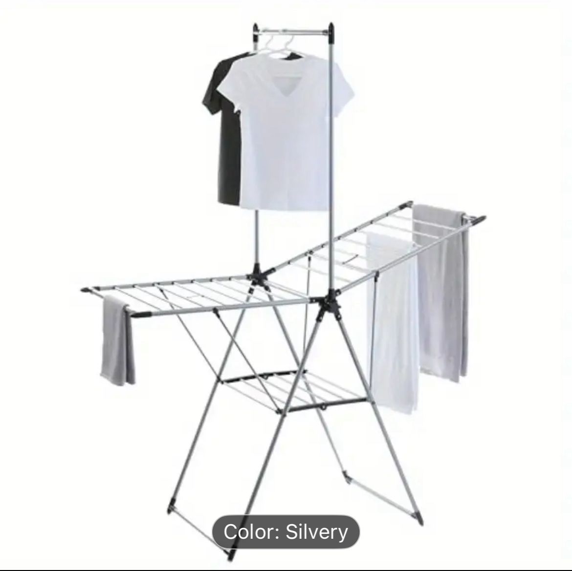 Colgador de ropa plegable de acero inoxidable